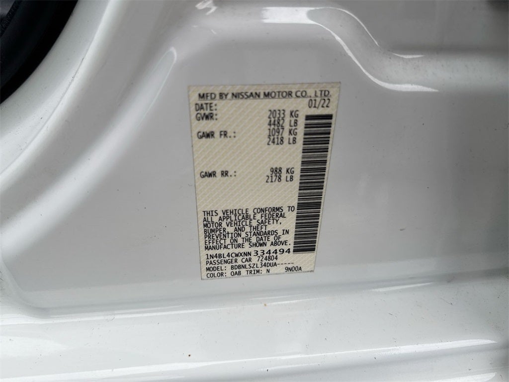 2022 Nissan Altima 2.5 SR