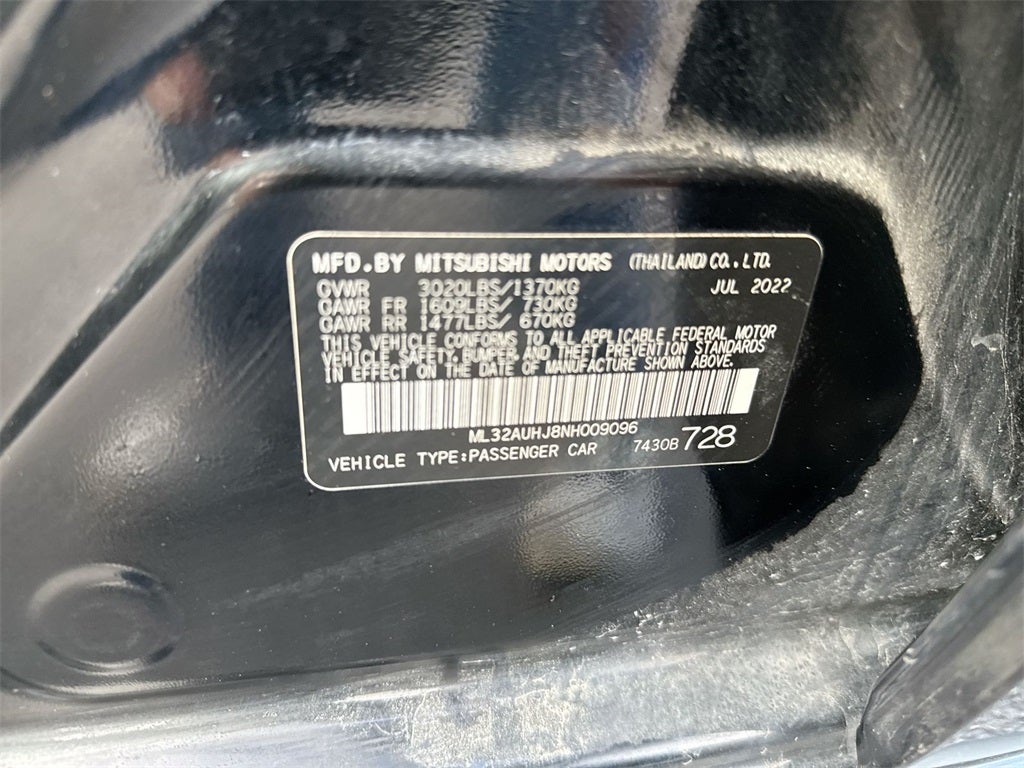 2022 Mitsubishi Mirage ES