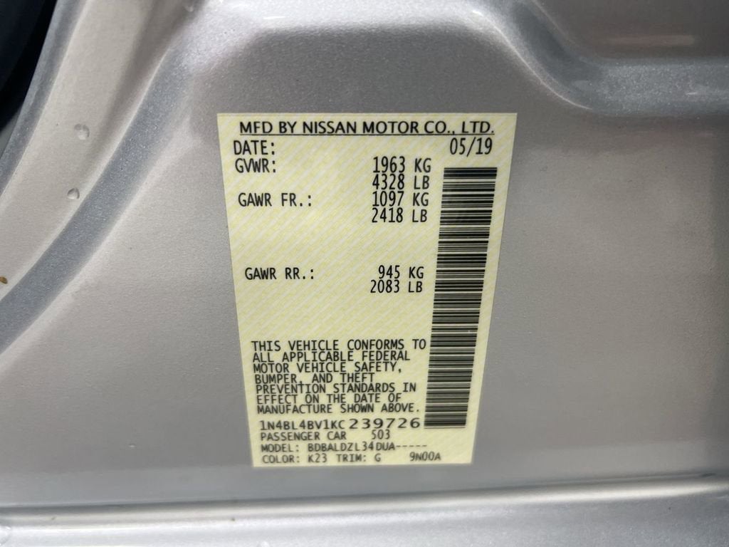 2019 Nissan Altima 2.5 S