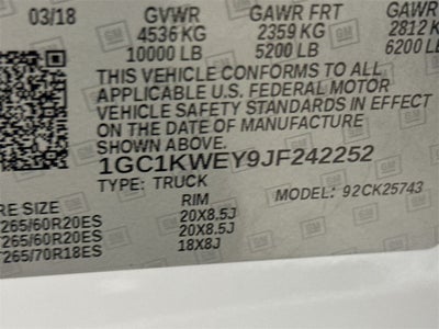 2018 Chevrolet Silverado 2500HD LTZ