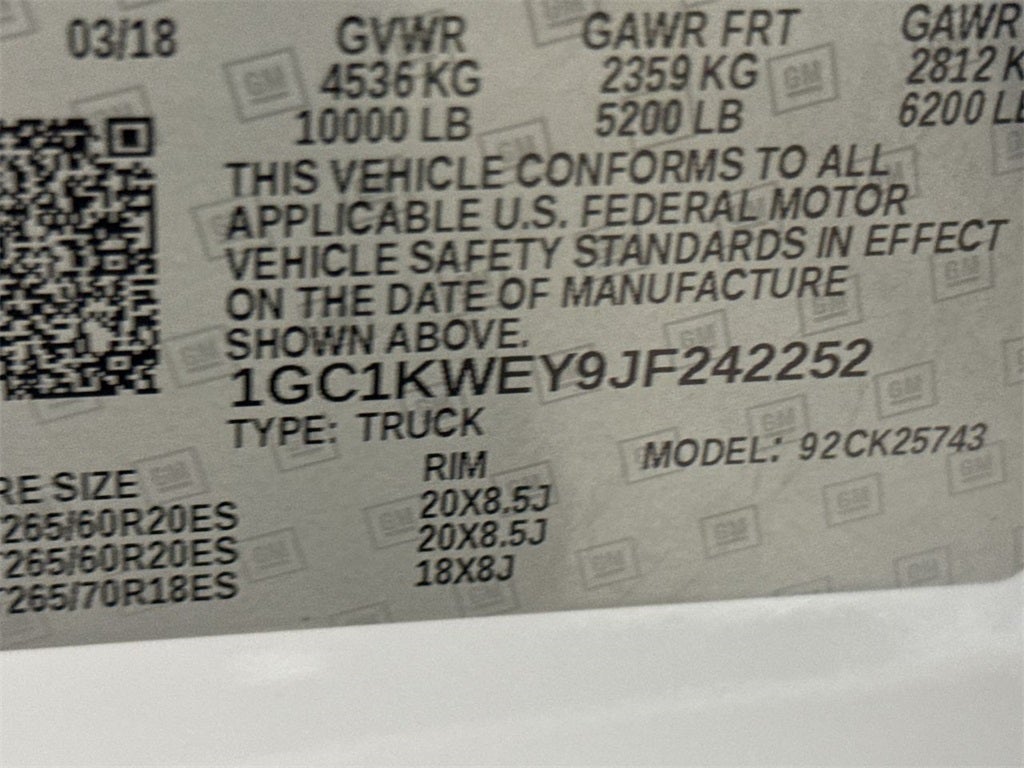 2018 Chevrolet Silverado 2500HD LTZ