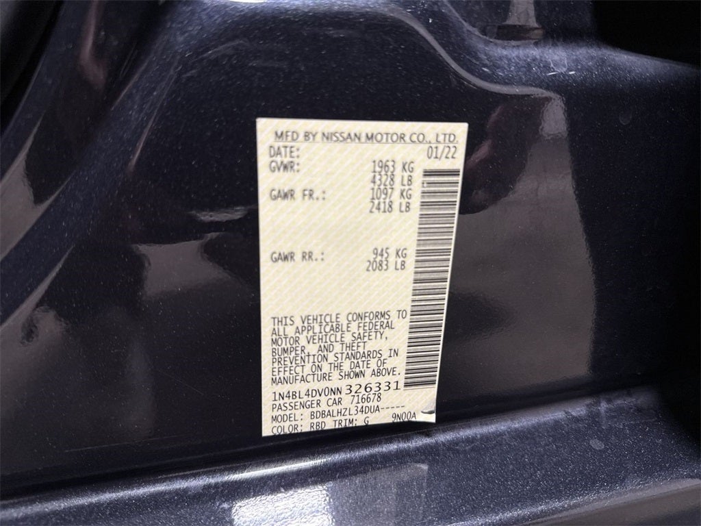 2022 Nissan Altima 2.5 SV