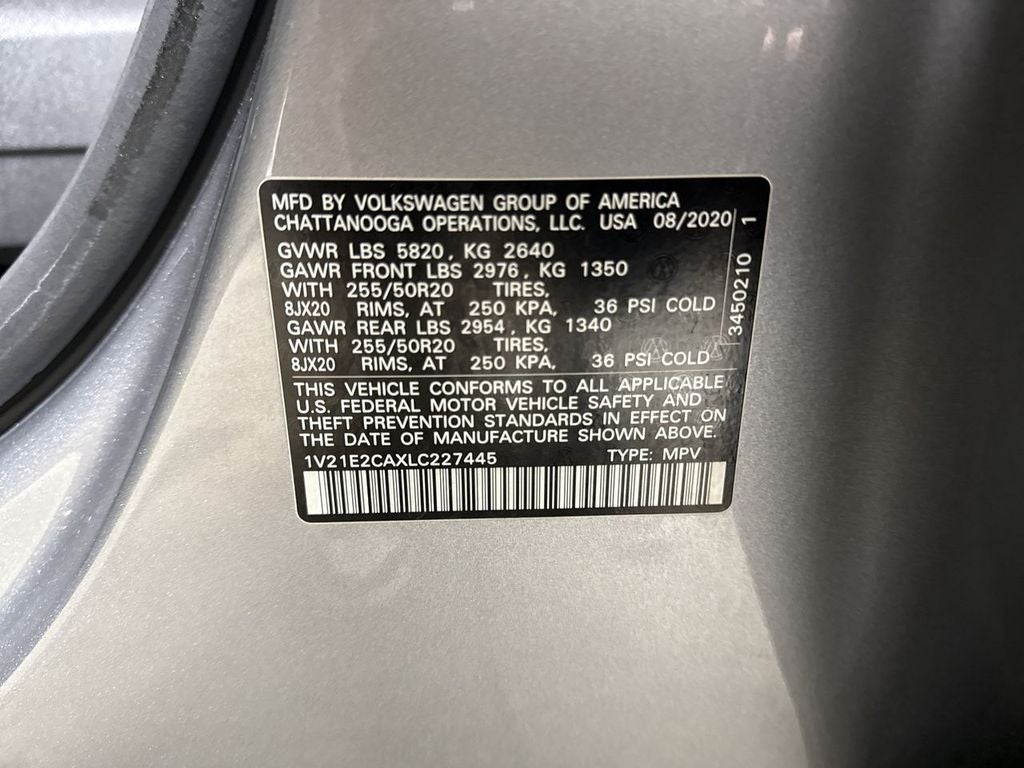 2020 Volkswagen Atlas Cross Sport 3.6L V6 SE w/Technology