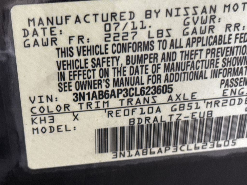 2012 Nissan Sentra 2.0 SR