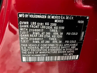 2021 Volkswagen Tiguan 2.0T SE