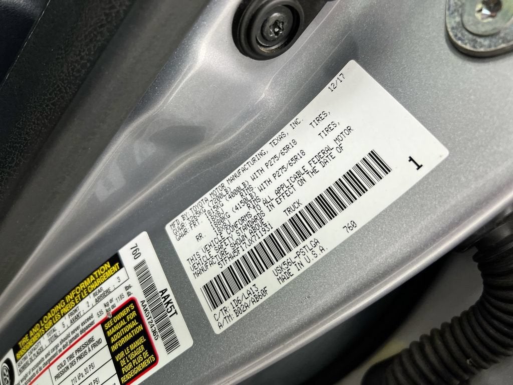 2018 Toyota Tundra 4WD SR5
