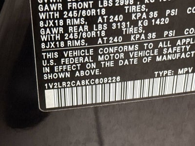 2019 Volkswagen Atlas 3.6L V6 SE