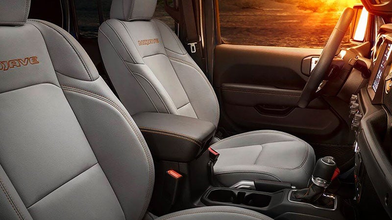 Interior design of seats colors and patterns from a Jeep Gladiator